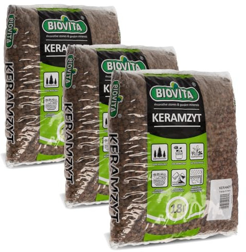 Pullmer Argile expansée pour plantes 54 l, 8-16 mm, granulés d'argile pour drainage, substrat hydroponique, granulés