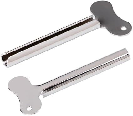 2 exprimidores de tubo de pasta de dientes plateados, tubo de acero inoxidable, pasta de dientes para el cabello, tinte cosmético, exprimidor de pintura al óleo utilizado repetidamente y seguro, fácil
