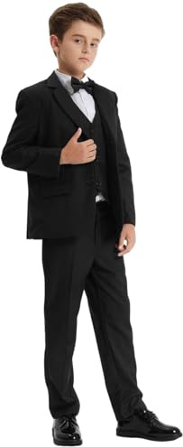 mintgreen Boys Blazer Suit Kids Wedding Outfits, Black, 11-12 Years, 12