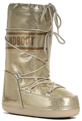 Kefas GRANDBOOT Bottes de neige pour femme - Après-ski Outdoor - Chaussures de neige thermiques imperméables avec doublure chaude et semelle antidérapante - Paillettes or, or, 38/40 EU