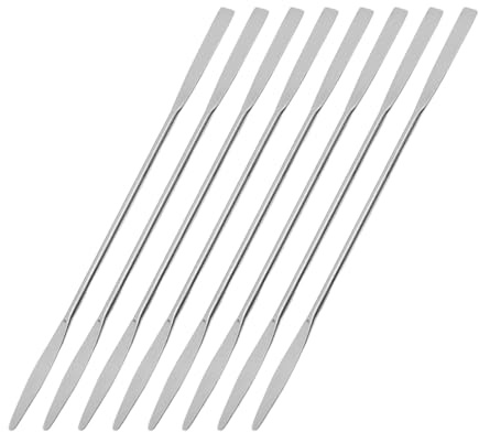 8 stycken rostfritt stål dubbel färdig spatel, mini laboratoriespatel 15 cm, laboratoriespatel provtagning spatel spatulas piller pulver spatel, laboratorieverktyg provtagning spatel
