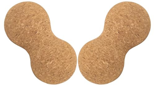 SOPOTUTU Double Cork Lacrosse Massage Balls 2pcs 6-12cm Peanut Muscle Roller for Myofascial Release Trigger Point Therapy Fitness and Deep Tissue Relaxation