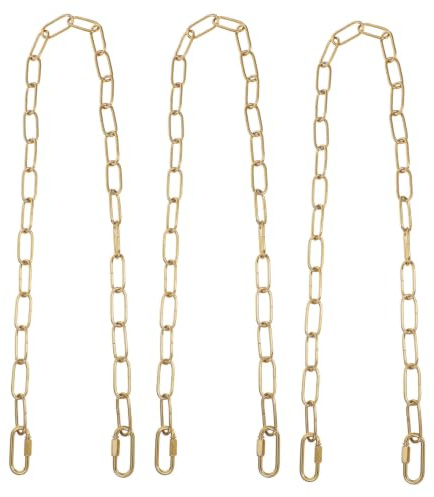 Toyvian 3 St Guldmetall Hängkedja med Lås Robust Chandelier-kedja för Taklampor Justerbar och Smidig Yta Passande för Pendellampor och Kristallkronor i Hem och Vardagsrum
