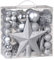 Deuba® Weihnachtskugeln 77tlg Ø 3-7cm Kunststoff matt glänzend Christbaumkugeln Christbaumschmuck Anhänger Weihnachtsbaumkugeln Weihnachtsdeko Silber