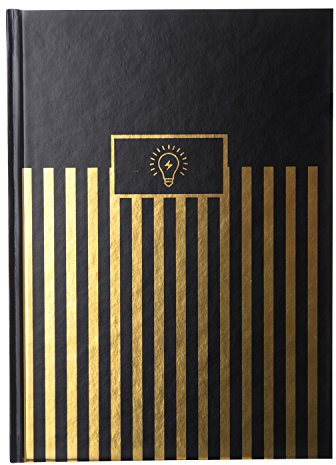 goldbuch Notizbuch A5, Deluxe Idea, 200 chamoisfarbene Blankoseiten, Spezialdruck mit goldeffekt, Schwarz/gold, 64299