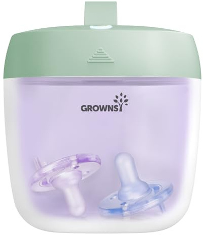 GROWNSY Pacifier Sanitizer Portable, UV Light Sanitizer on The Go, USB Charging Sanitizer Case, Mini Pacifier Sanitizer 99.99% Cleaned in 59 Seconds (Green)