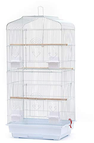 Voliere Vogelkäfig auf Rollen, Design, Haus, Sitzstangen, Türen, herausnehmbare Fäkalienten, Metall, Haustierprodukte, Käfig, mit Zubehör und Halterung mit Aufbewahrung, 36 x 46 x 92 cm