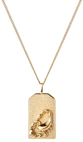 JENNY BIRD Scorpio Zodiac Pendant Necklace | High Polish Gold, Lobster Clasp | Sleek, Chunky Designer Jewelry for Women