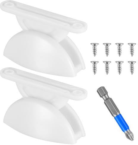 2 Pièces Butée de Porte Camping-Car, Butée de Porte Caravane Blanc, Support de Porte Camping-Car en Nylon et ABS, Arrêt de Porte Résistant pour Caravane, Camping-Car, Bateau, Accessoires de Camping