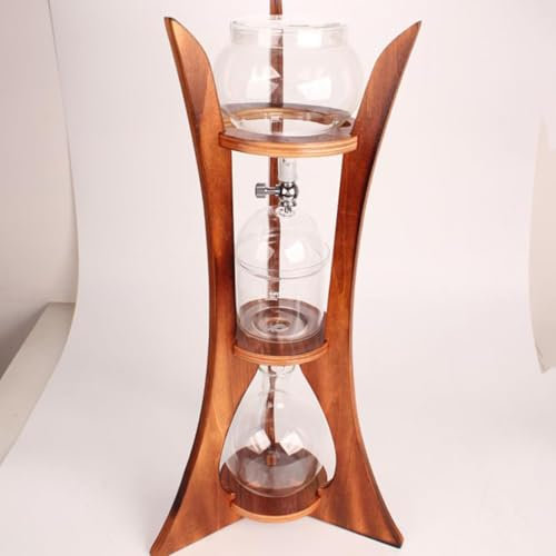 Cafetera de Torre de Goteo en Frío de Madera, con Filtro de Goteo Reutilizable, con Tecnología de Goteo Lento, para el Hogar y la Oficina, para los Amantes del Café
