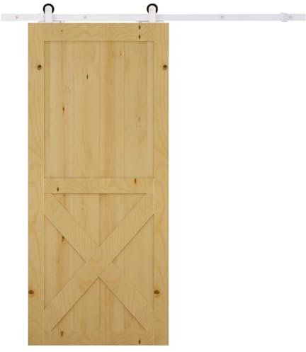 HOMCOM Schiebetüren-Beschlagsatz 183 cm Komplett-Set mit Schienen, Rollen, Schienenstopper, Bodenblock, Set Türschrauben, Schiebetürsystem aus Kohlenstoffstahl Weiß