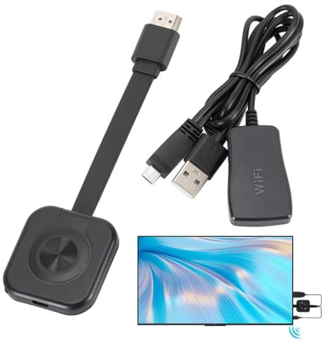 Proyector de transmisión inalámbrico 1080P – Proyecta imágenes claras para entretenimiento | Perfecto para demostraciones, música, gráficos, video y juegos, transformando cualquier espacio en una