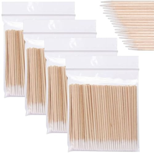 Bangbobi - Tamponi di Cotone a Punta da 400 Pezzi, Perfetti assistenti per Il Trucco, Punte di Cotone, Accessori Cosmetici, Accessori per Trucco Permanente, Dispenser di Bastoncini di Cotone