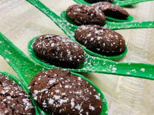 Flavorfulz, Edible Spoon, Mini, Mint Chocolate, 200 Count, Gourmet Edible Spoons for Desserts and Appetizers
