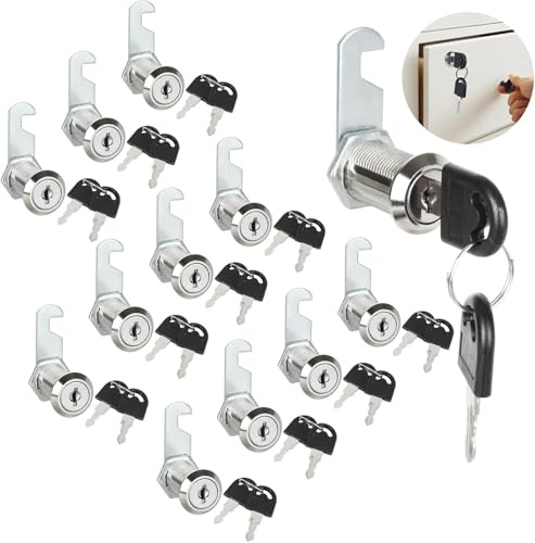 Oungy 12Pack 30mm Cabinet Locks, Keyed Alike Cam Locks Security Locker Locks with Same Key, Cylinder Cam Lock for Cabinet, Letterbox, Mailbox