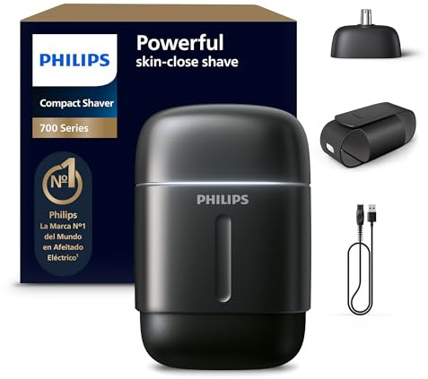 Philips Shaver 700 Series - Compact Electric Shaver, Lift & Cut System, Dual SteelPrecision Blades, 4D Flex Heads, Wet & Dry Shave, Nose Trimmer, Travel Case, Model S792/06