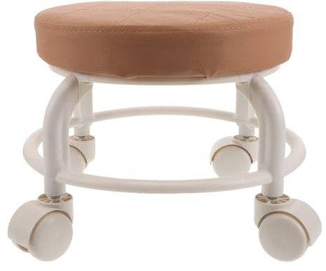 STOBAZA Tabouret Roulant Pivotant à Rond pour Maison Bureau Garage Tabouret Pivotant Bas pour Salon de Coiffure Spa