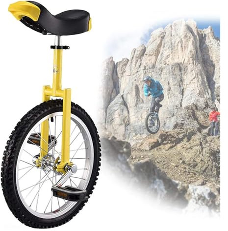 Enhjuling, 18-tums enhjulingar for vuxna, halkfria hjul, mountainbike-däck, självbalanserande motionscykel(Giallo)