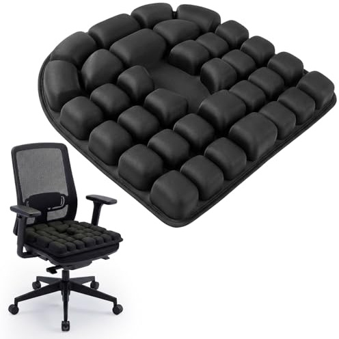 Indrnif 45 x 40 cm, cuscino antidecubito, ergonomico, per seduta a lungo, per auto, ufficio, casa, sedia a rotelle e sedia a rotelle