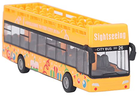 Sahgsa Autobús Rojo | Juguete Modelo de Autobús de Aleación para bebé | 5.9x2x1.2 Pulgadas Vehículos Autobuses Turísticos de la Ciudad | Autobús de Techo Abierto | Juguete de aprendizaje interactivo