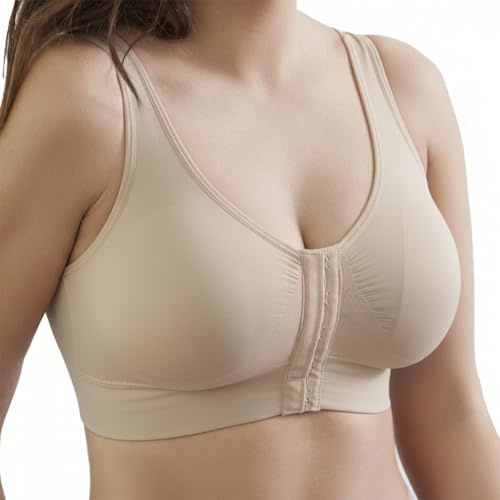 Selene, Reggiseno Donna in Tessuto Anallergico, Senza Ferretto, con Coppe Estraibili e Comoda Chiusura Davanti, Collezione Luisa, Colore Terra, Taglia L