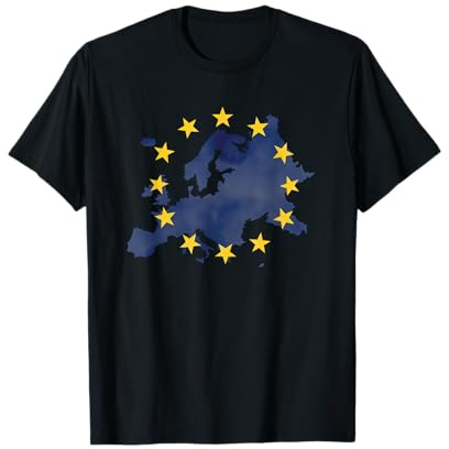 Carte de l'Europe Union européenne Étoiles jaunes UE T-Shirt