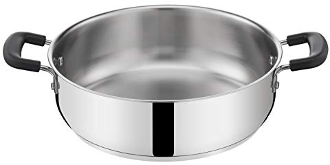 Lagostina Pratica Casseruola in Acciaio 18/10 con Doppie Maniglie in Silicone, Pentola per Induzione, Gas e Forno fino a 210°, 24 cm