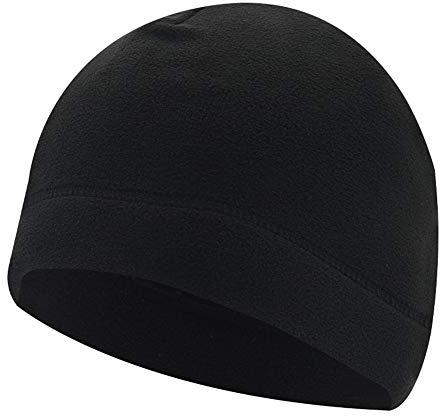 Domybest Fleecemütze für Herren und Damen, Wintermütze, Radsport, Outdoor-Sport, leichte Mütze, für Camping, Bergsteigen, Fahrrad, Laufen, Skifahren, Schwarz , One size