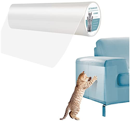 Pidsen Protezione Graffi Gatto,40CM*3M Protezione Antigraffio per Gatti Nano Nastro Adesivo Antigraffio Porta, Trasparente PVC Divano Gatti Graffi Protezioni, Protezione per Divano e Mobili