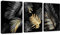 FajerminArt 3 Teilig Leinwandbilder Bilder Abstrakt Schwarzes Gold Baum bild auf leinwand Wandkunst Modern Wandbilder Kunstdruck Deko für Wohnzimmer Schlafzimmer fertig zum Aufhängen 90x40cm(30x40x3)