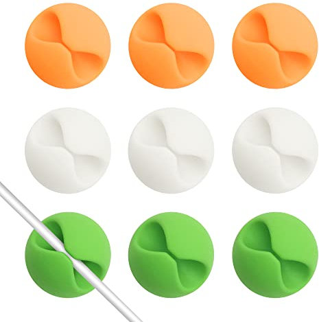 SmiLife Cord Organizer for Desk, Porte-câbles, Clip pour Cordon, Organisateur de Fils pour Cordons, Clips de Gestion de Câbles, 9 PCS