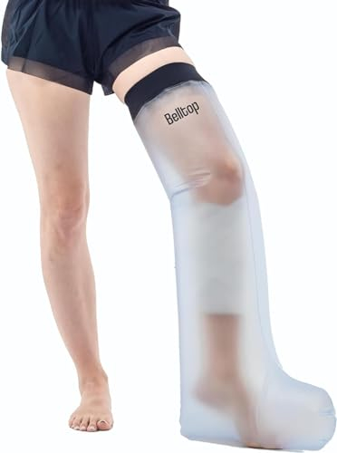 Gipsschutz wasserdicht Bein. Bein duschschutz wieder verwendbar. Wasserschutz für Gipsbein aus Silikon (Baden/Dusche). Wiederverwendbarer Gips und Verbandschutz- Erwachsene (Langer Bein (Erwachsene))