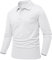 donhobo Poloshirt Herren Golf Langarm Tshirt Army Polo Shirts Leicht Arbeitsshirt Outdoor Sportshirt Männer Tactical Shirt Polohemd, Weiß, XL