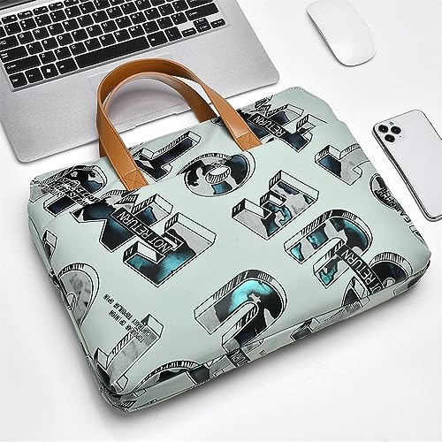 Surwin Sacoche pour Ordinateur 13.3/14.1/15.6 Pouces Housse pour Ordinateur Portable Mode Porte-Documents Sac de Transport imperméable Compartiment Multiples avec Poignée (15.6 Pouces,Vert)
