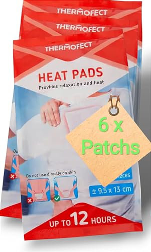 6 x Patchs chauffants Dos et Épaules, Chaleur bienfaisante, 12h, Autocollant, 10x13cm, Soins Dos et Épaules, Patch apaisantes