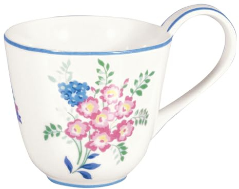 GreenGate Tasse mit Untertasse Elina white Porzellan
