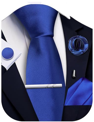 Ailisus Juego de gemelos de corbata y bolsillo para hombre, 5 unidades