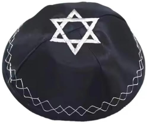 Eleganta kippah-kepsar för vuxna judar, marinblå, unisex, traditionell baskermössa, broderad yarmulkehatt Judaica Kippa hatt tillbehör