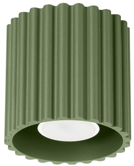 SOLLUX lighting Lampada da Soffitto - Faretto da Soffitto in Alluminio - 1 Paralume - Lampada a LED - Aura Verde Oliva