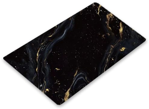 Cache-plaque vitrocéramique 1848 - 30 x 52 cm - Pour plaques à induction - Planche à découper - En verre de sécurité - Protection anti-éclaboussures - Marbre noir
