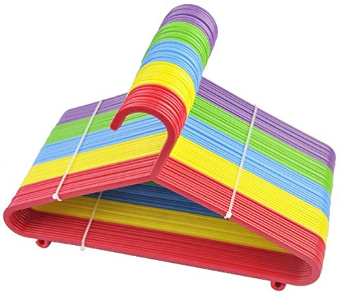 50 or 100 Kids Hangers Clothes Coat Multi Coloured Children Plastic Child Baby (50 Hangers) REAL ACCESSORIES