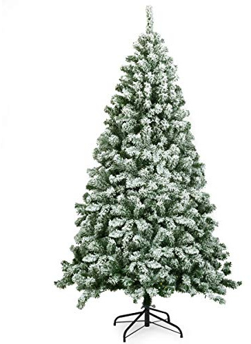 COSTWAY Árbol de Navidad Artificial 180 cm, Arbol de Navidad Nevado con Nieve, Agujas de PVC de 928 Ramas, Arvore de Natal con Soporte de Metal para Hogar Oficina Fiesta