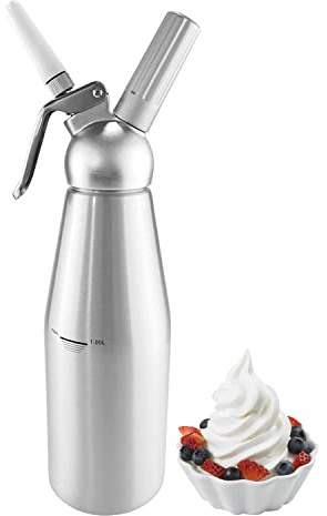 GorillaRock Whipped Cream Dispenser | Cream Whipper | + 3 Decorating Nozzles (1 L)