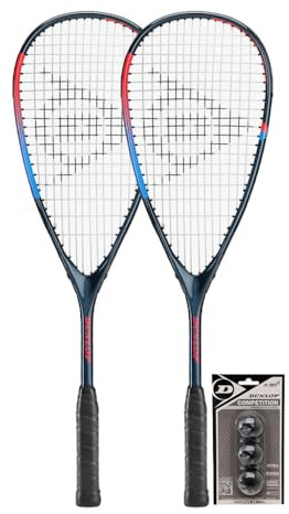 Dunlop Blaze Pro Twin Pack Squash Racket Set, inc 3 Squash Balls
