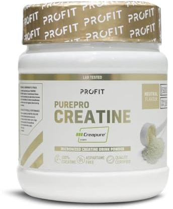 PROFIT - PurePRO Creatine (Creapure®) - 500 gr, Sin sabor - Creatina pura para mejorar el rendimiento, la fuerza y la masa muscular - Con gran biodisponibilidad