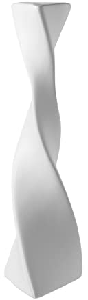 BestAlice Vaso alto e sottile da pavimento decorativo, alto in ceramica Twist moderno per centrotavola, vaso bianco creativo per mensola decorazione della casa, bianco