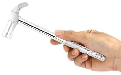 6 in 1 Mini Multifunction Copper Hammer and Screwdriver Hand Tools, Screwdriver Kit for Opening Walnuts, Watchmaker, and Household Repairing Tool (Silver)