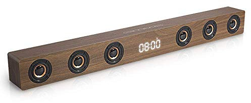 SIGOLY BluetoothSoundBar,di legnoHomeWirelessBluetoothHomeTVEchoWallAudioHDMITelecomandoOrologioAltoparlante,Sistema Audio surroundperTV e Home Theater Marriage