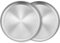 XIACIBDUS 2 Edelstahl runden Geschirr, Tablett, Oval Platter, Fleisch Dish, Reisplatte, Oval Platten Retro Matte runde Servierplatte Silber Unterteller