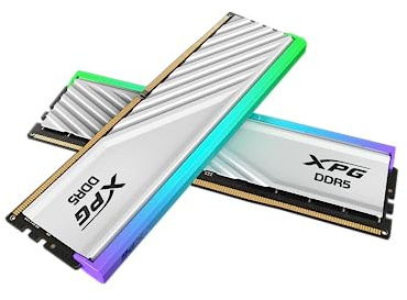 XPG Lancer Blade RBG DDR5 6400MHz CL32 32GB (2x16GB) PC5-51200 RAM 288-Pins UDIMM Kit de memoria de escritorio blanco disipador de calor (AX5U6400C3216G-DTLABRWH)